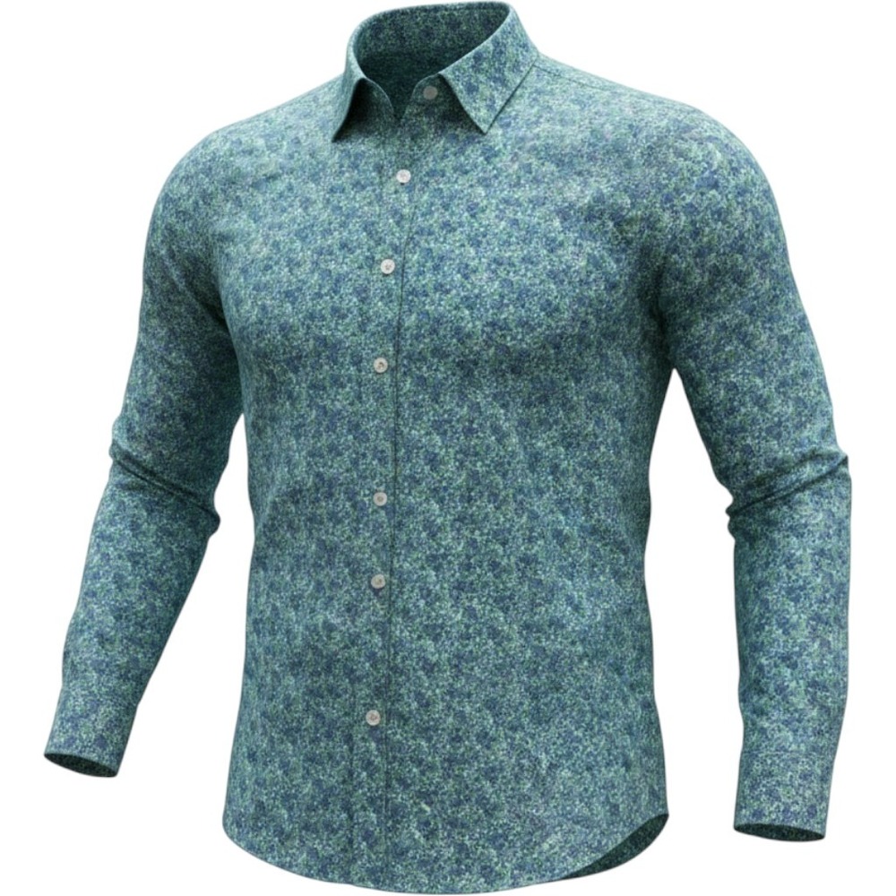 J.Crew Secret Wash Slim Fit Floral Ditsy Print Button Down Shirt Mens Large Blue